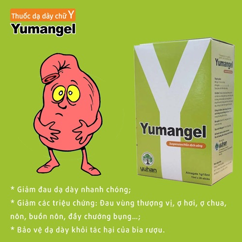 Thuốc dạ dày Yumangel giúp làm giảm nhanh triệu chứng đau bụng thượng vị lan ra sau lưng