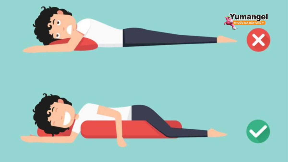 Nằm sai tư thế không chỉ gây khó chịu tức thời mà còn có thể làm tăng thời gian thực quản tiếp xúc với acid