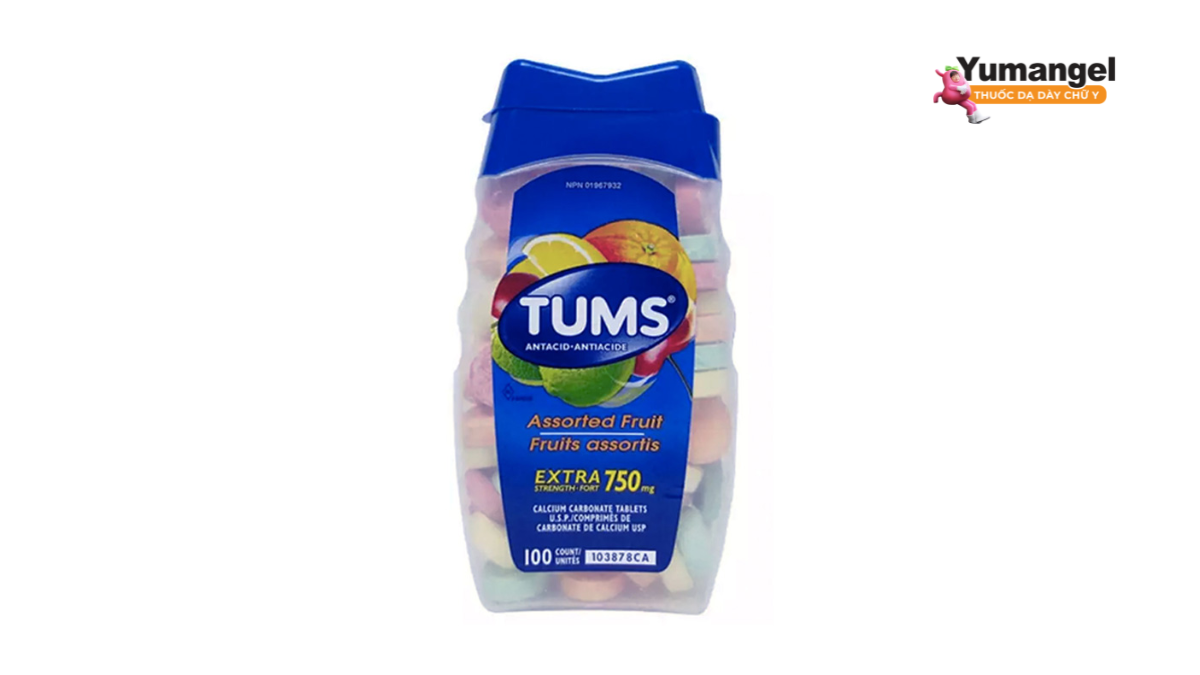 Tums được bào chế dưới dạng viên nhai vị ngọt
