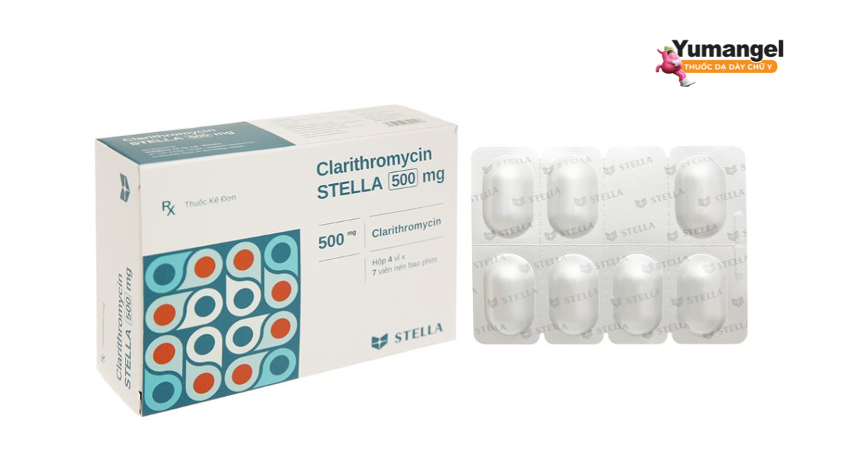 Clarithromycin là kháng sinh macrolid bán tổng hợp, trị nhiễm khuẩn đường hô hấp