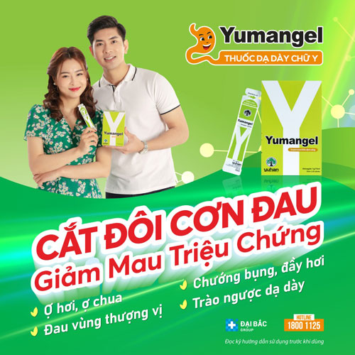 Thuốc dạ dày chữ Y – Yumangel giúp giảm nhanh cơn đau dạ dày. 