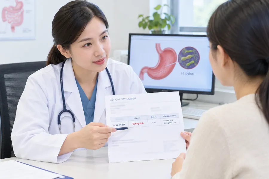 Nếu xét nghiệm máu HP dương tính, bước tiếp theo là gì?