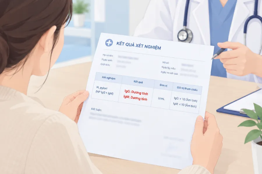 Các tình huống kết quả HP IgG và IgM thường gặp và cách hiểu an toàn