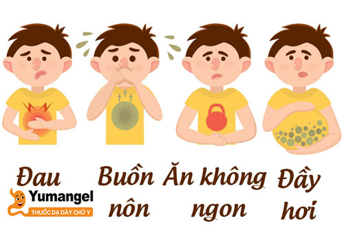 Các triệu chứng thường gặp khi bị viêm dạ dày. 