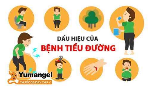 Các triệu chứng của bệnh tiểu đường bao gồm khát nước nhiều, đi tiểu thường xuyên và vết cắt, vết loét chậm lành.