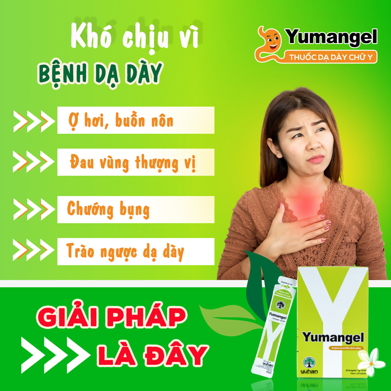 Thuốc dạ dày chữ Y – Yumangel giúp giảm nhanh cơn đau dạ dày chỉ sau 5-10 phút sử dụng. 