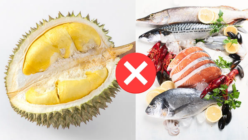 ăn hải sản xong ăn sầu riêng có sao không