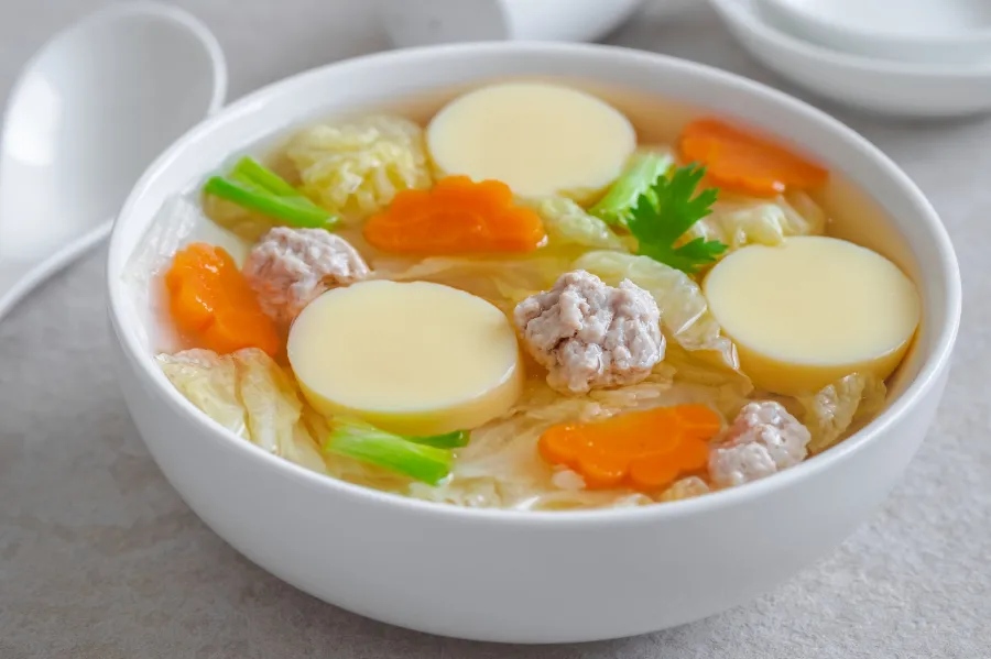Nhóm canh có đạm nạc: Thịt nạc, cá, đậu phụ non