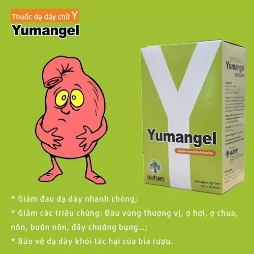 Thuốc dạ dày Yumangel giúp làm giảm nhanh triệu chứng đau bụng thượng vị lan ra sau lưng